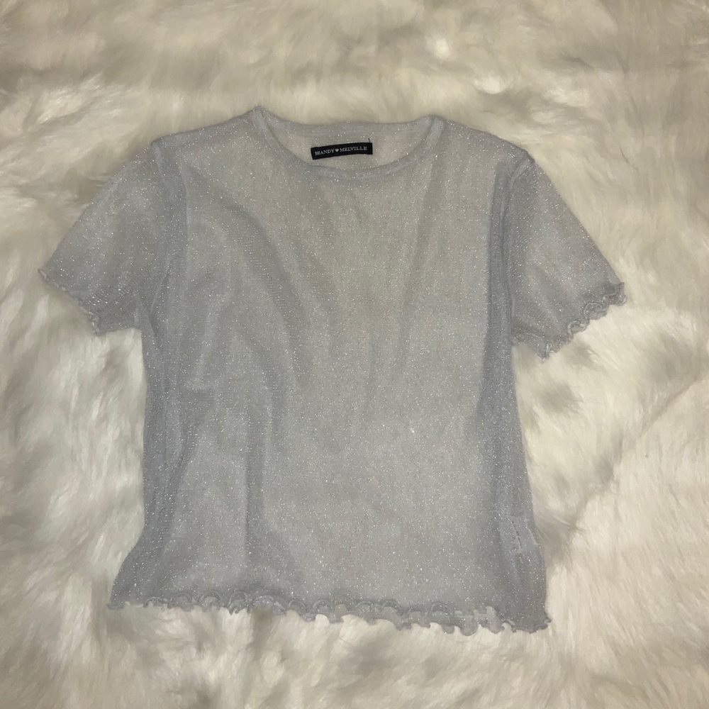 Brandy Melville glitter sheer top